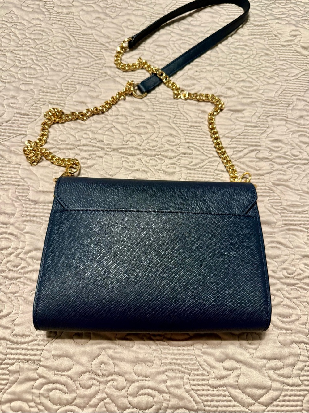 Tory Burch Navy Saffiano Crossbody Bag with Gold Hardware - Picture 4 of 4